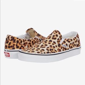 Unisex Leopard Print Vans Slip On